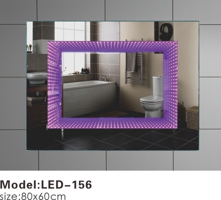 Heated Touch LED Bathroom Mirror , Magnifying Rectangular Illuminated Mirror