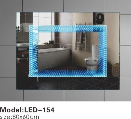 Heated Touch LED Bathroom Mirror , Magnifying Rectangular Illuminated Mirror
