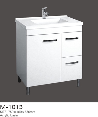 Rustykalny MDF Łazienka Vanity, wodoodporne meble łazienkowe Stalowe stopy Acrylic Basin