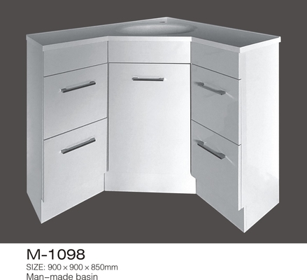 Handmade MDF Łazienka Vanity Jedna brama Cztery szuflady Umywalka W środkowej części stojącej